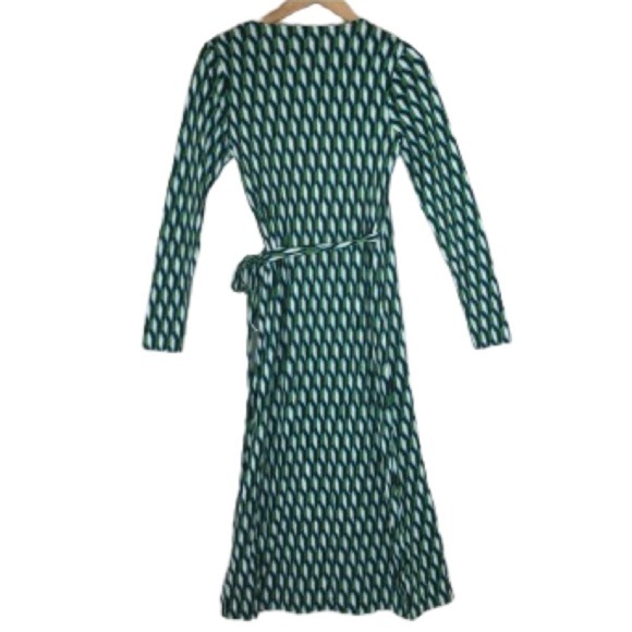 Diane Von Furstenberg x Target Wrap Dress Women’s XS Blue Green White Geometric - Picture 15 of 16